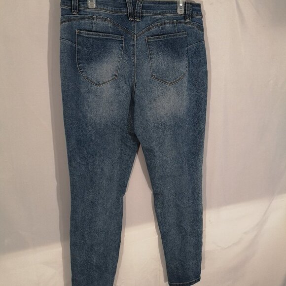 WBB Royalty For Me Ladies Slim Leg Medium Wash Blue Jeans - Picture 2 of 7